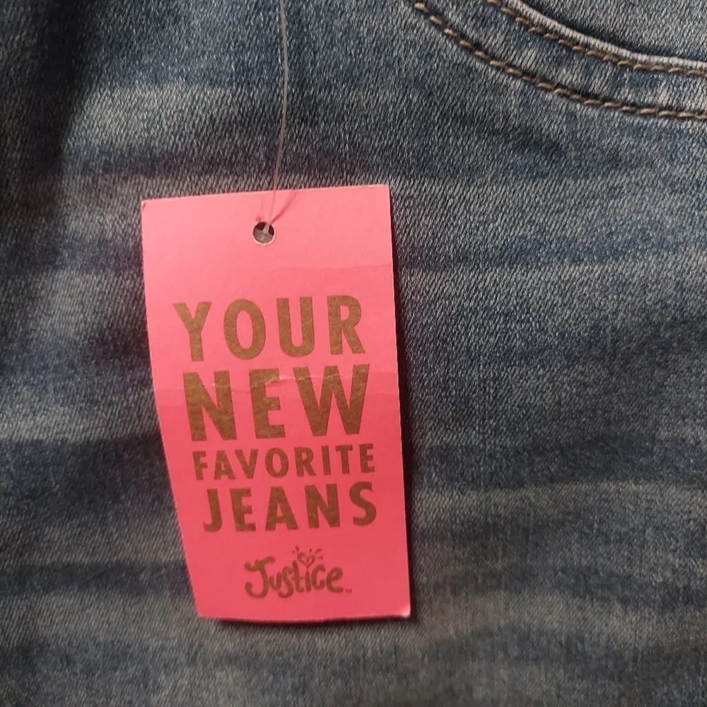 Justice NWT Girls Size 14 1/2 Jeans with Patcwork Detail